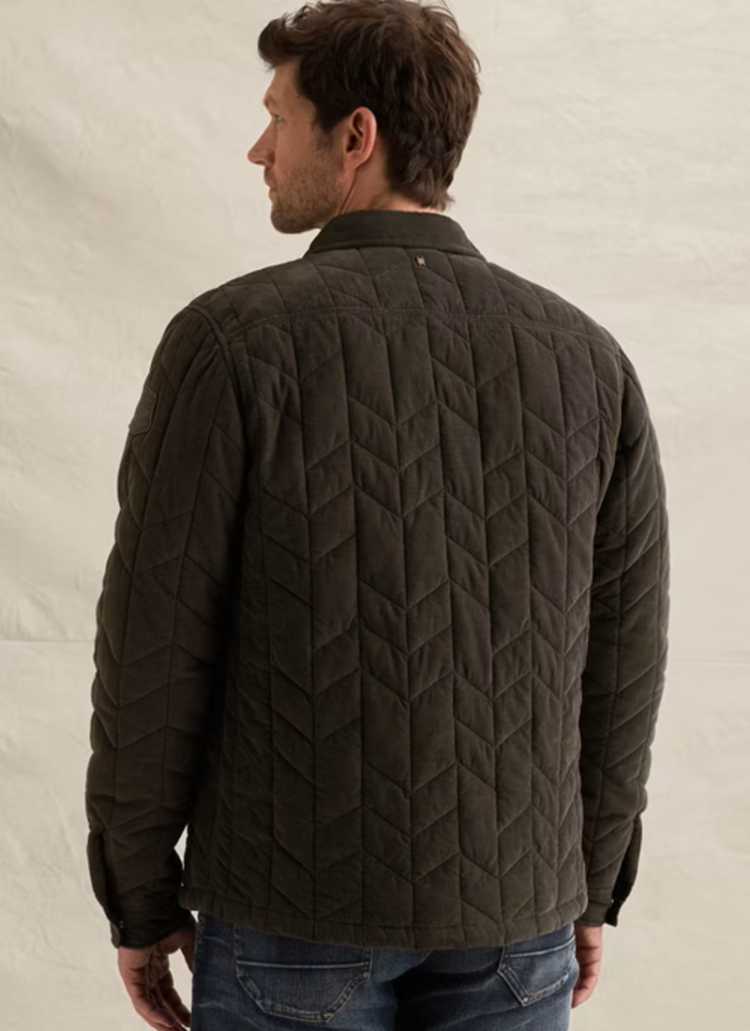 Dikkere ribfluwelen hemdvest doorstikt 8039 Beluga