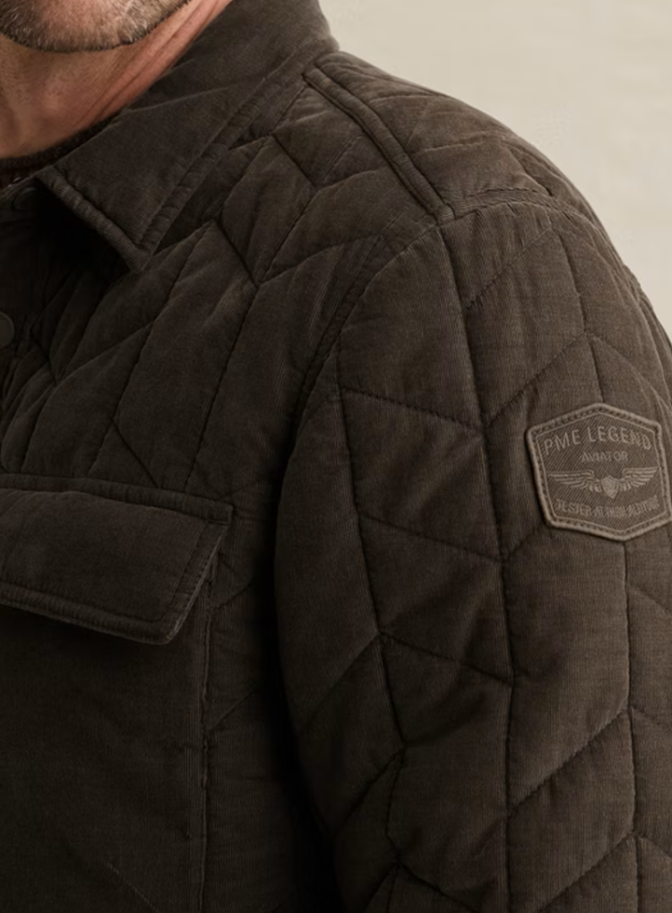 Dikkere ribfluwelen hemdvest doorstikt 8039 Beluga