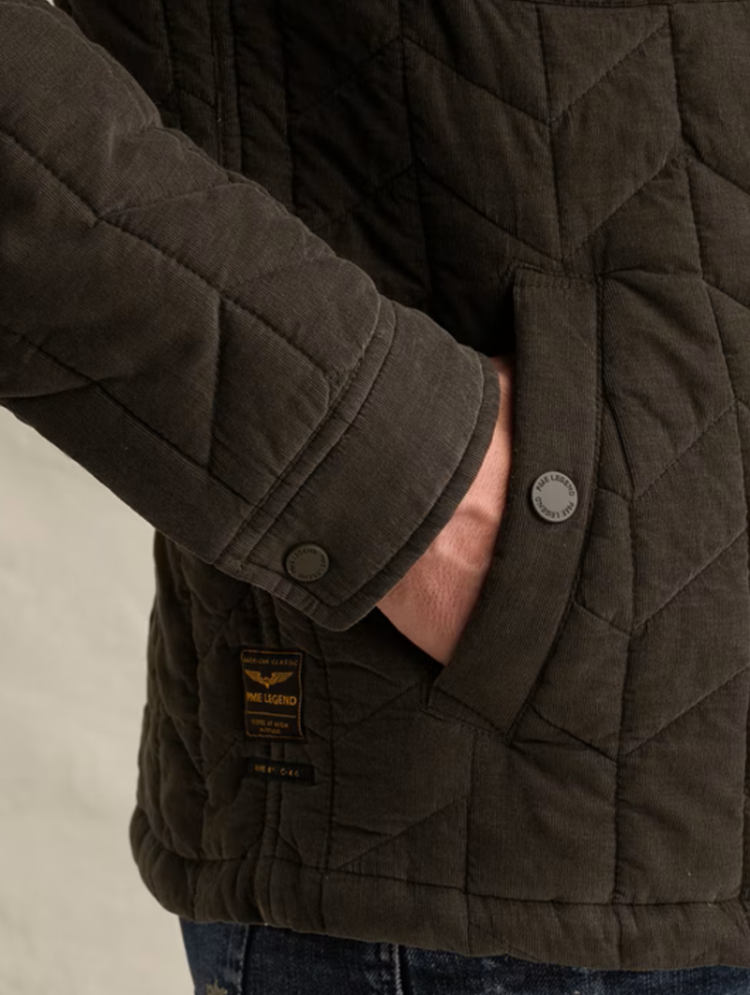 Dikkere ribfluwelen hemdvest doorstikt 8039 Beluga