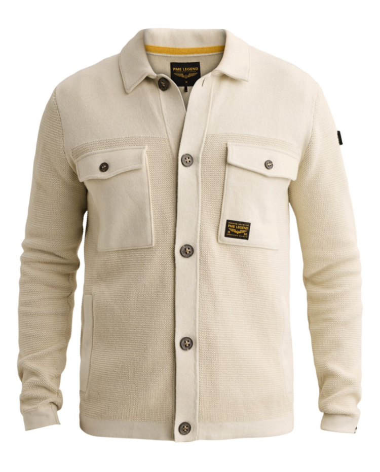 Cardigan met knopen en kraagje 7013 Bone White