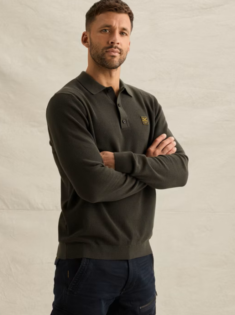 Polo knitted lm effen 8039 Beluga