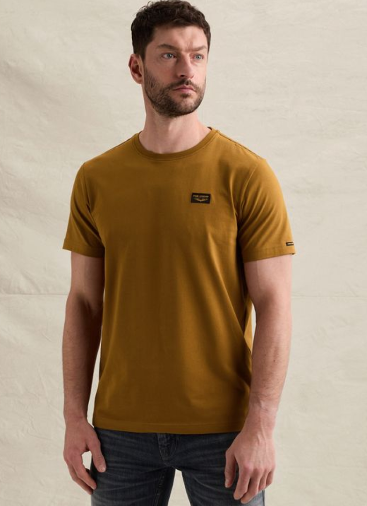 T-shirt effen basic 8187 Golden Brown
