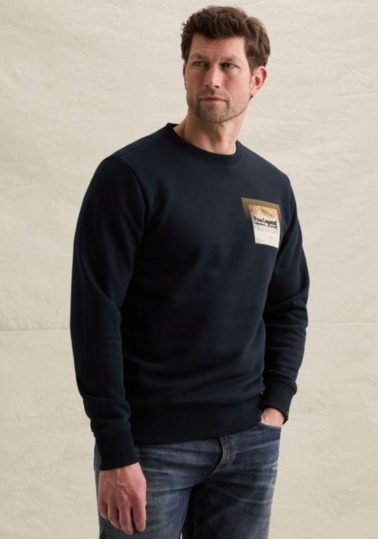 Sweater oker blokje op linkerborst  5281 Salute