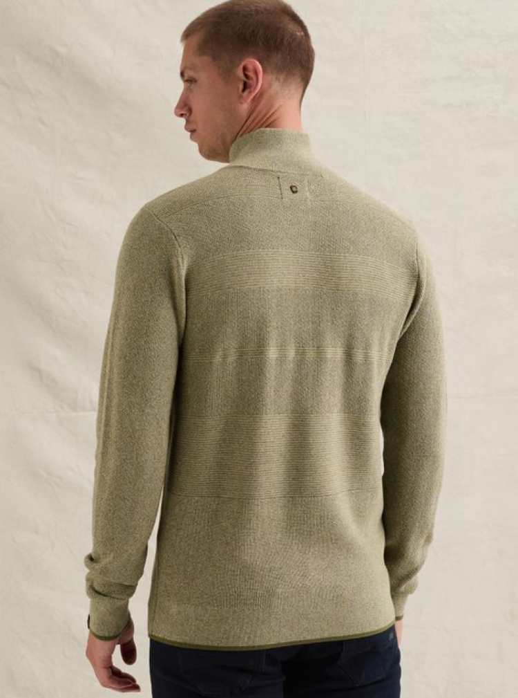 Pull halve rits tst structuurlijnen 6380 Loden Green