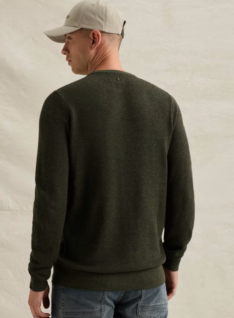 Pull effen met fijne structuur 6380 Loden Gree