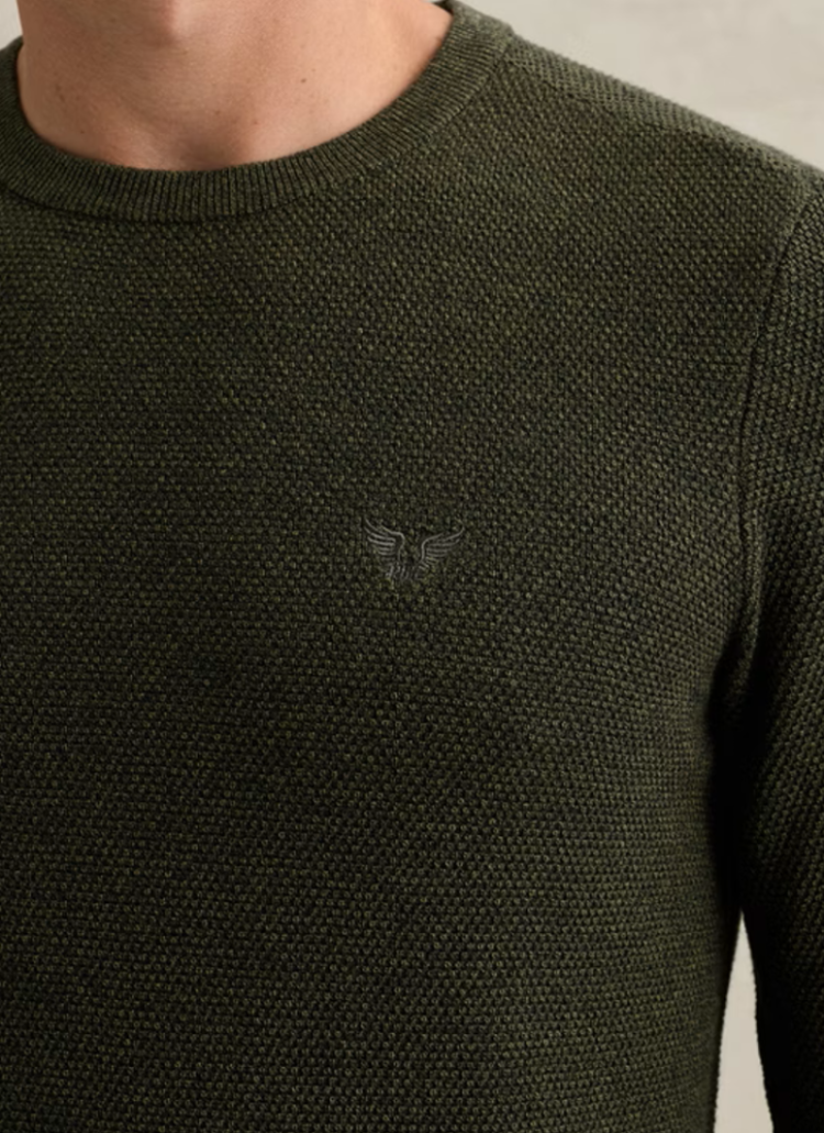 Pull effen met fijne structuur 6380 Loden Gree