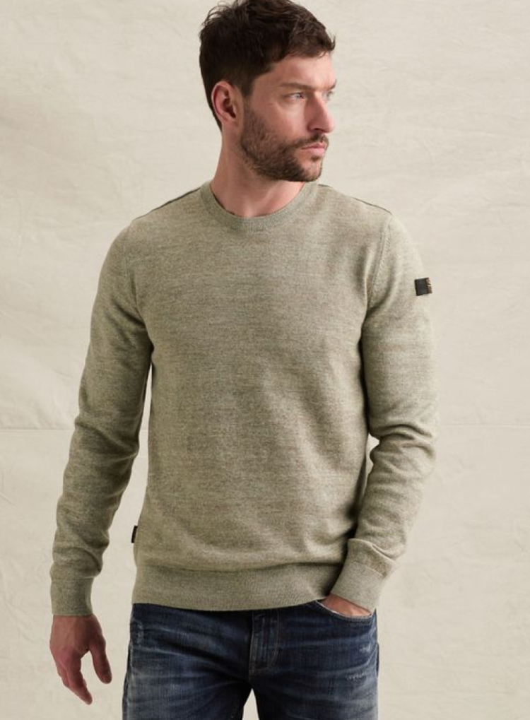 Pull effen gemeleerd ronde hals 6485 overland trek