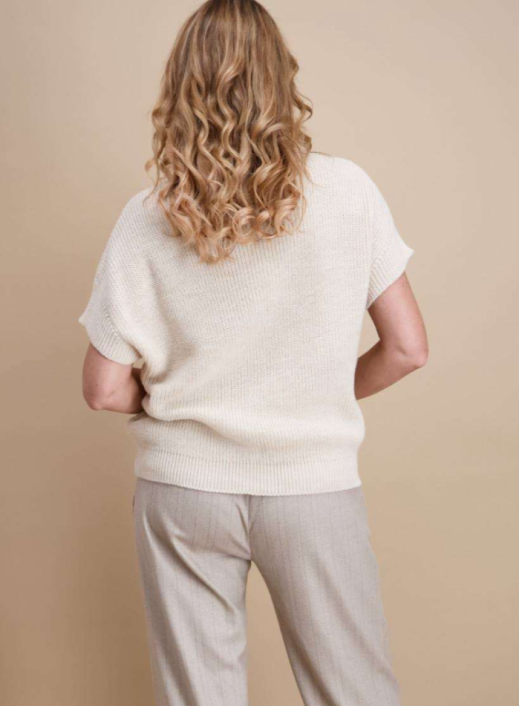 Pull km met tst ruitenpatroon 1 ecru