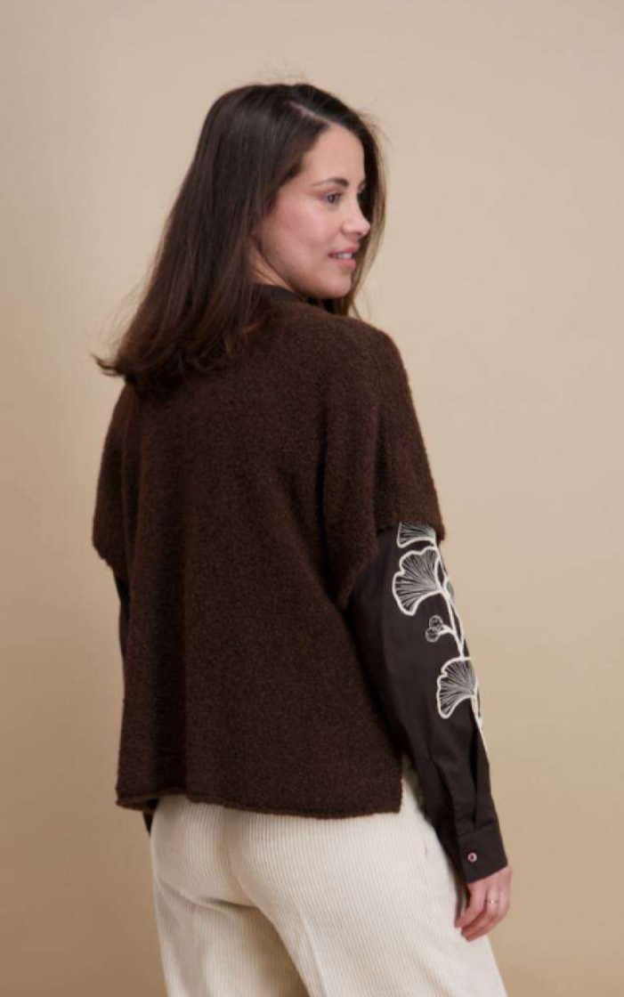 Debardeur met knoopjes 03 marron