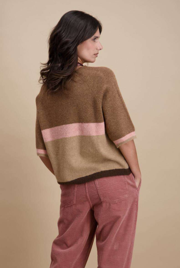 Pull hlm 4kleurig 03 Marron/beige