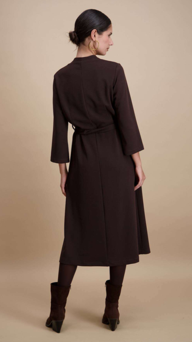 Kleed lm lang model met striklint 03 chocolat