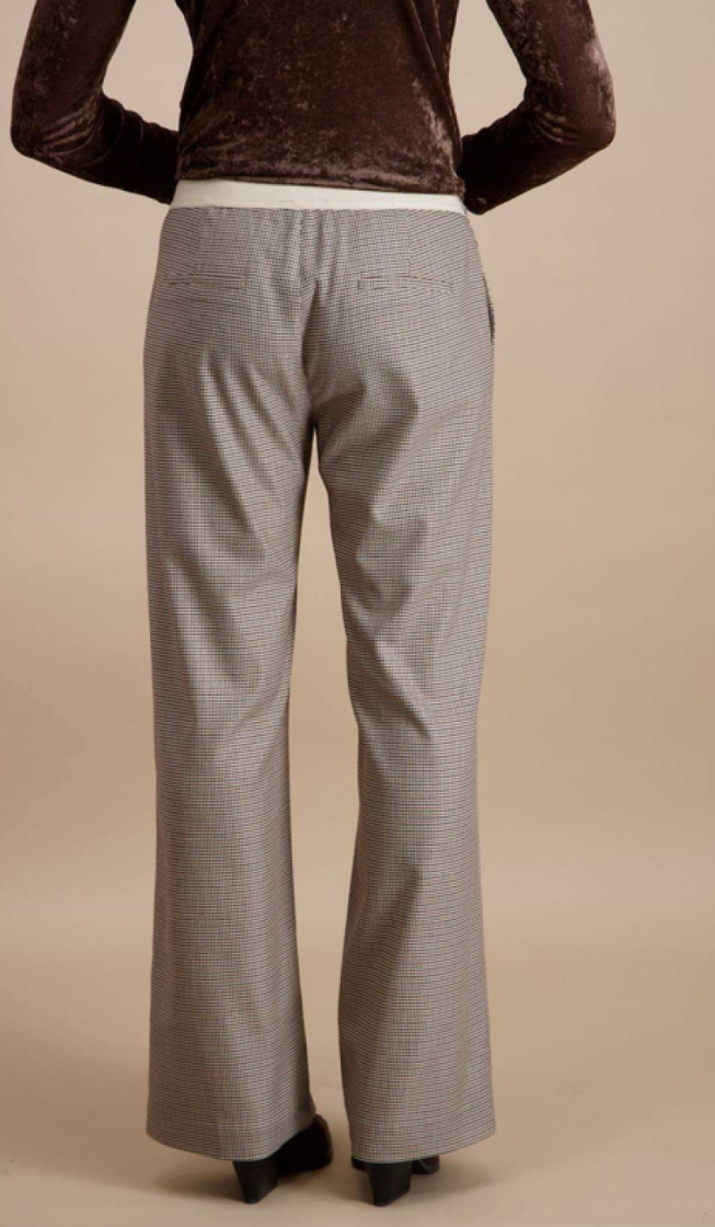 Broek met fijne ruitjes 03 marron/beige