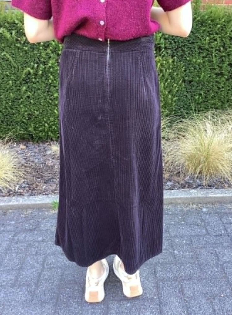 Rok ribfluweel halflang 03 marron