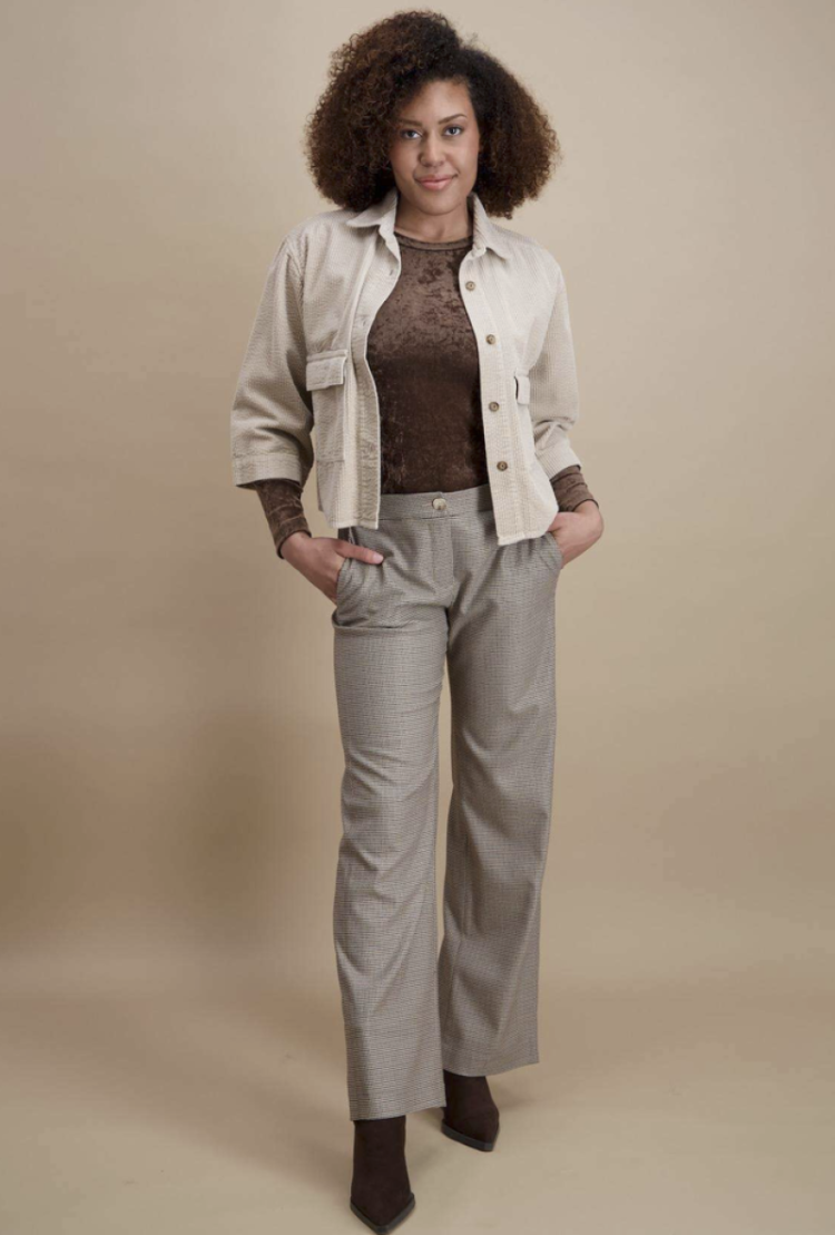 Hemdvest ribfluweel 2 beige