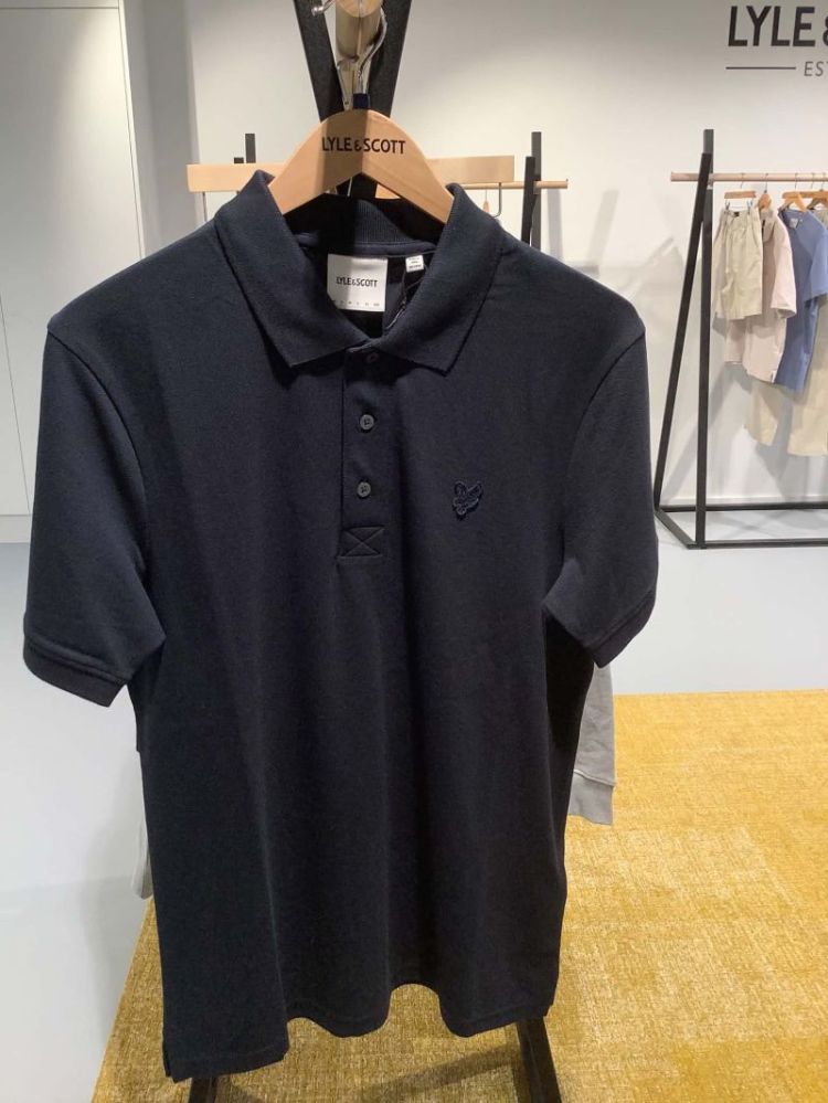 Plain polo effen met geel logo Z271 dark navy