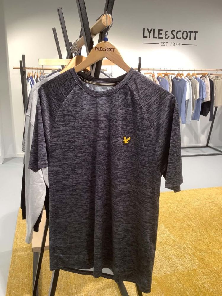 Gemeleerde synthetische sport t-shirt y575 Slate Charcoal/Jet Black