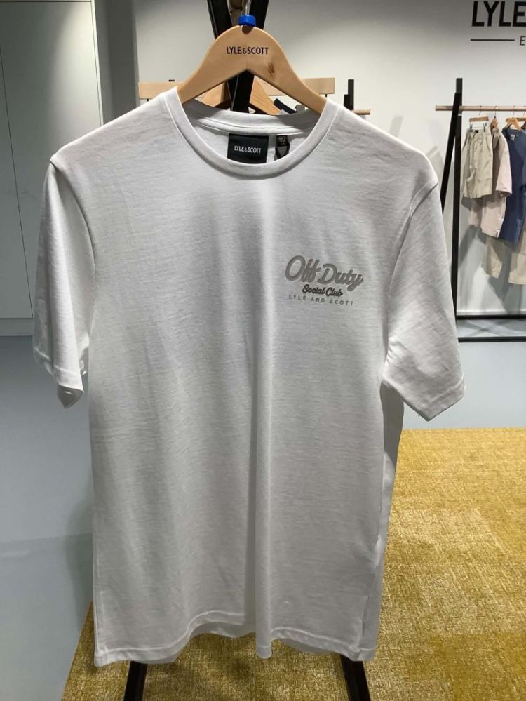 T-shirt Off-Duty met backprint X330 White/Cove