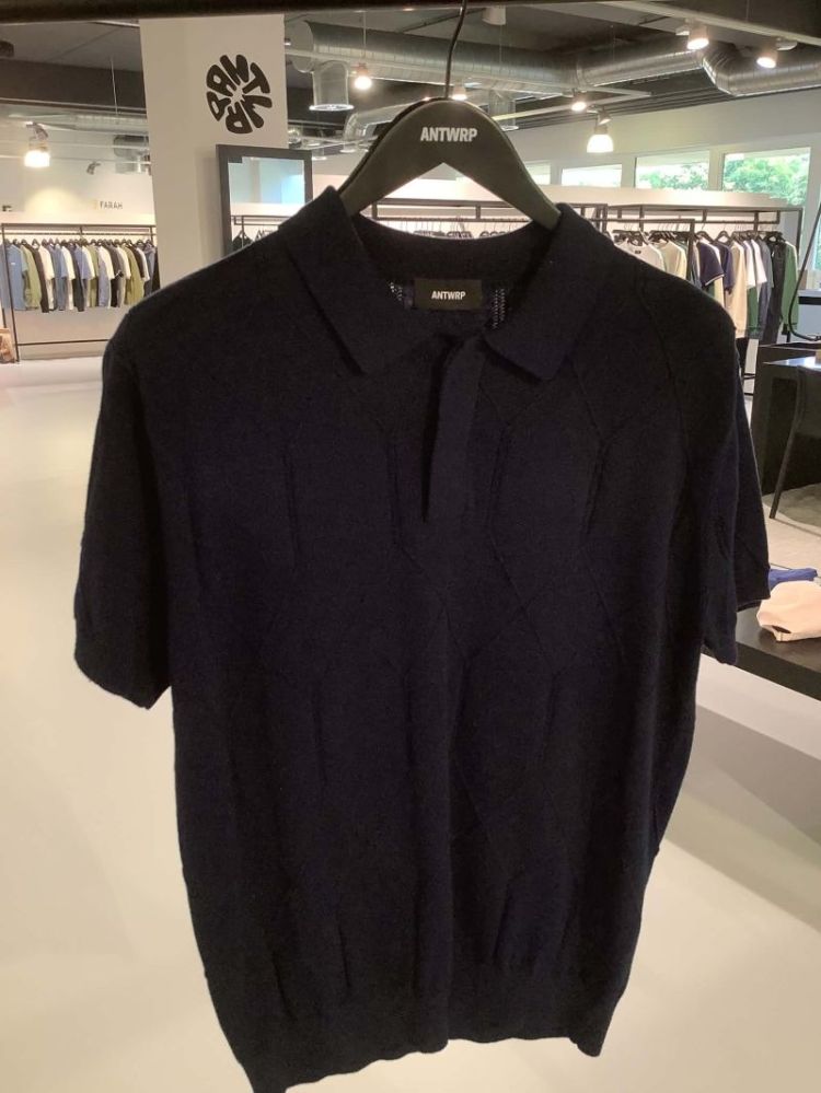 Polo knitted km ruitenpatroon tst 450 New Navy