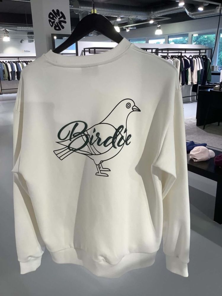 Sweater Birdie backprint duif 102 Off White