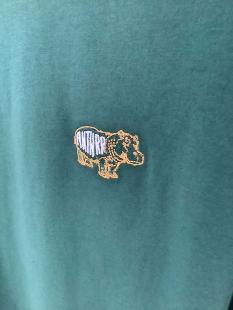 T-shirt kleine borstprint nijlpaard 546 Safari Green