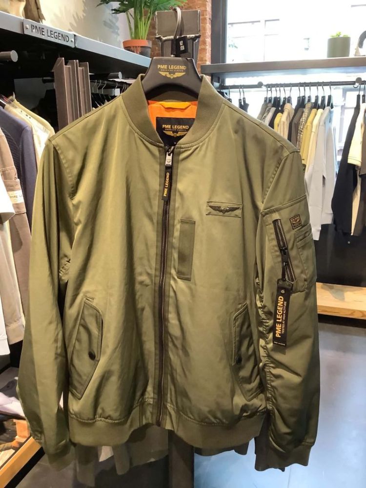 Jas bomber MA-1 ronde elastische kraag 6414 Dusty Oliv