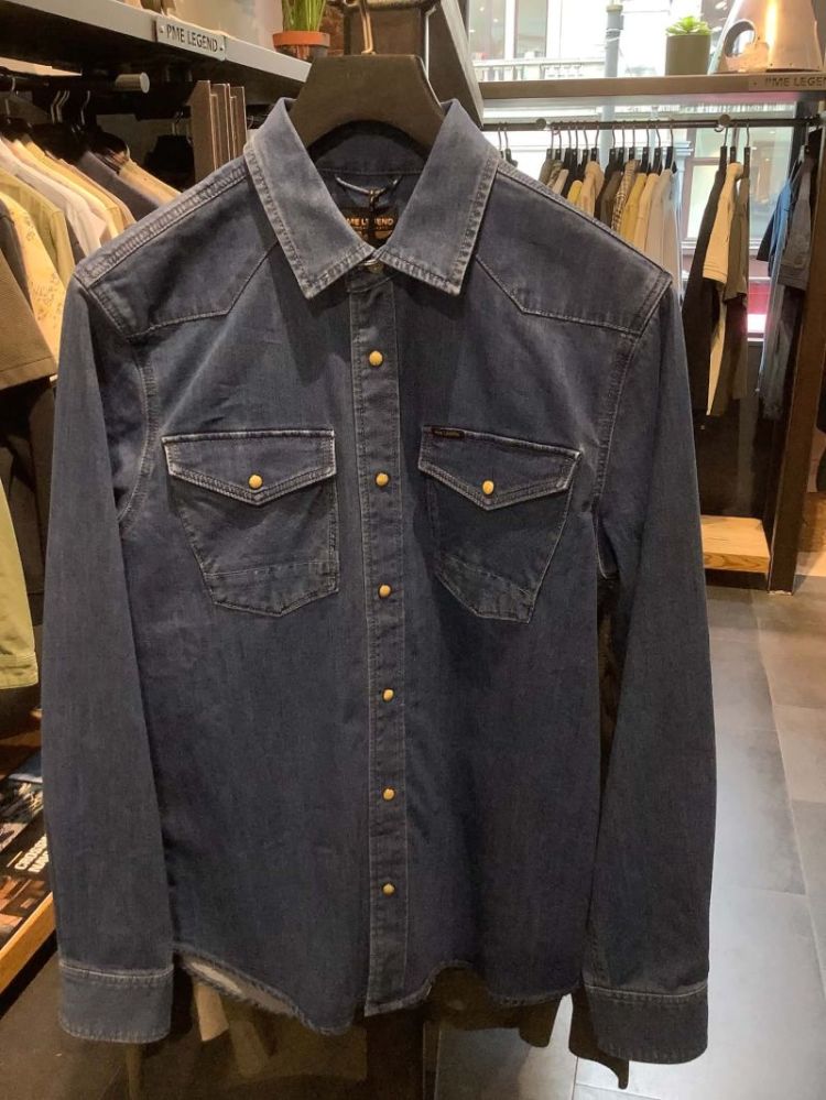 Jeanshemd met 2 borstzakjes MBD Multi Blue