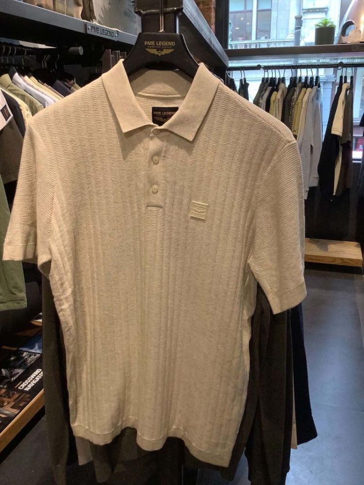 Polo strepenstructuur  910 Bone White