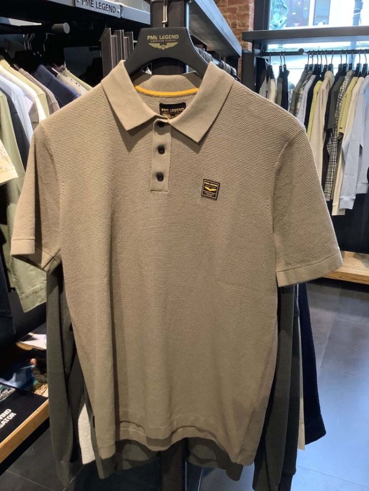 Polo effen superfijne structuur 789 Light Taupe