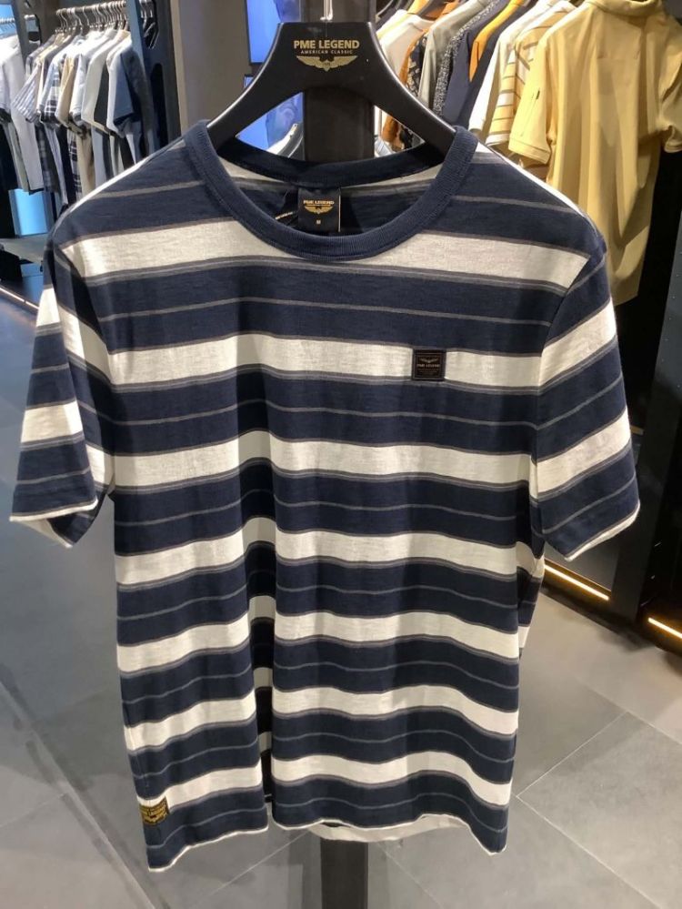 T-shirt gestreept blauw grijs ecru 5281 Salute