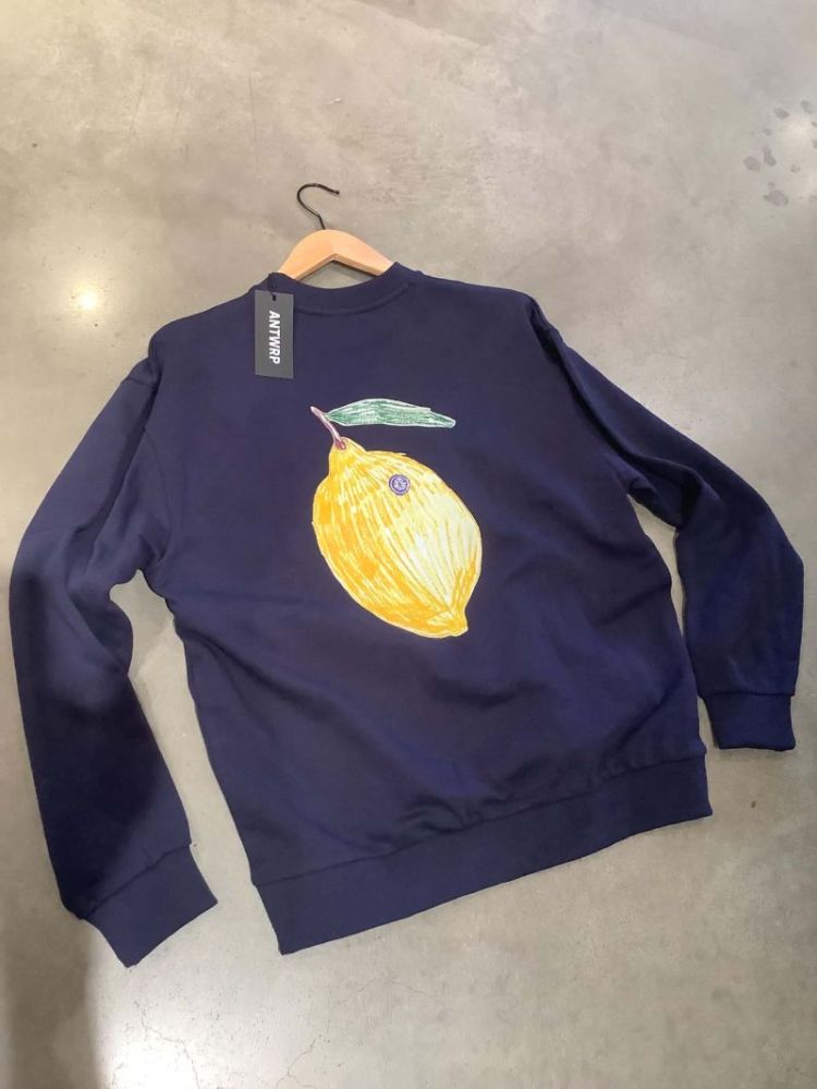 Sweater grote citroen backprint 450 New Navy