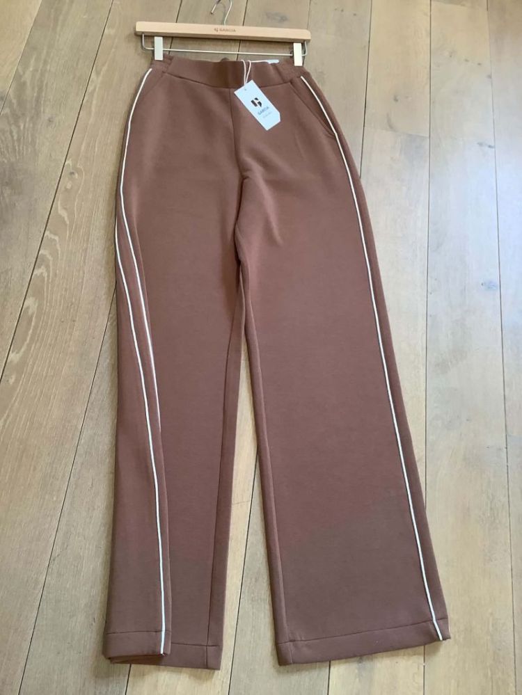 Broek scuba witte streep zijkant 4121-mud stone