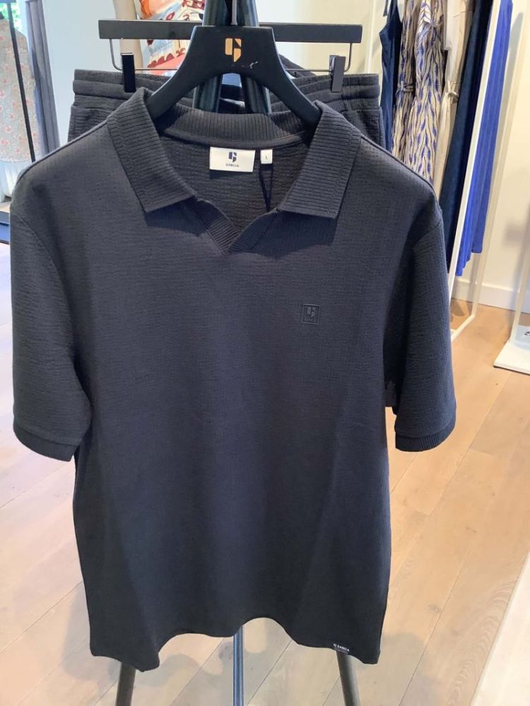 Polo structuur effen zonder knoopjes 6105-shadow sla