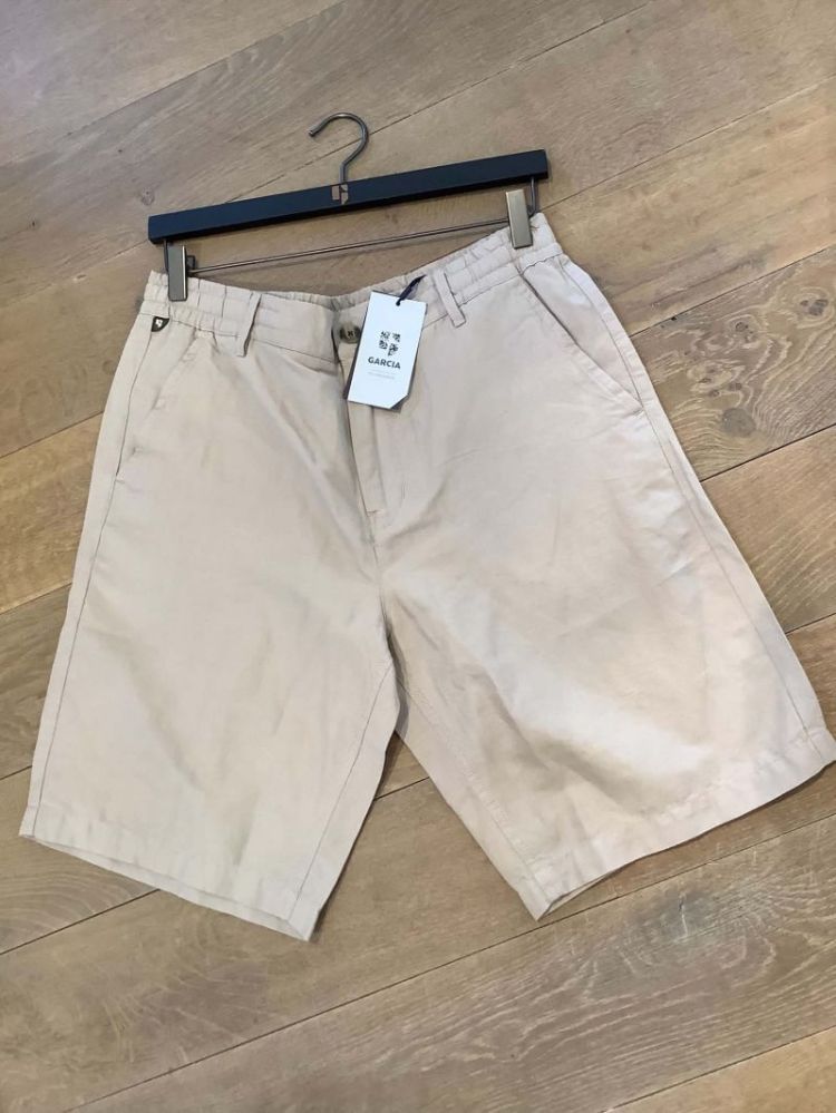 Dunne chinoshort effen 822-sand