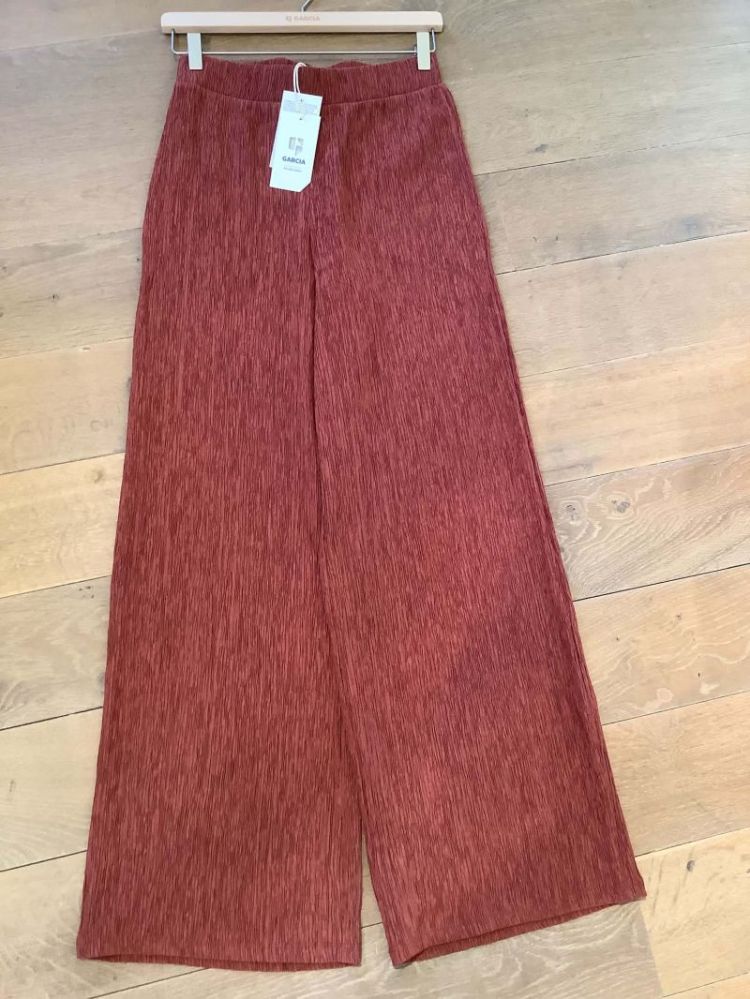 Broek crêpe brede pijpen 3177-terra glow