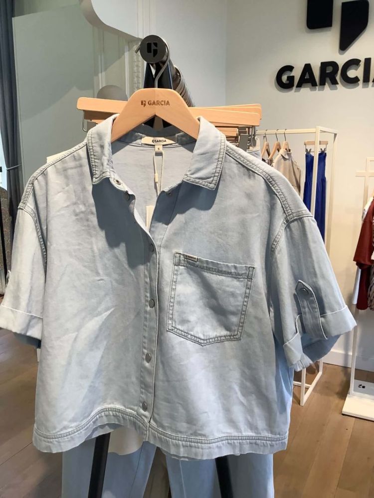 Jeanshemd km kort model  4534-bleached