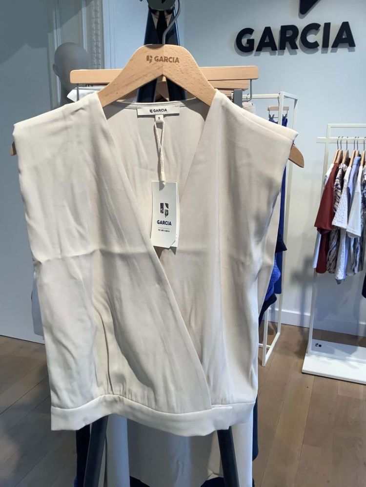 Topje effen overslag gekleed 2943-ivory
