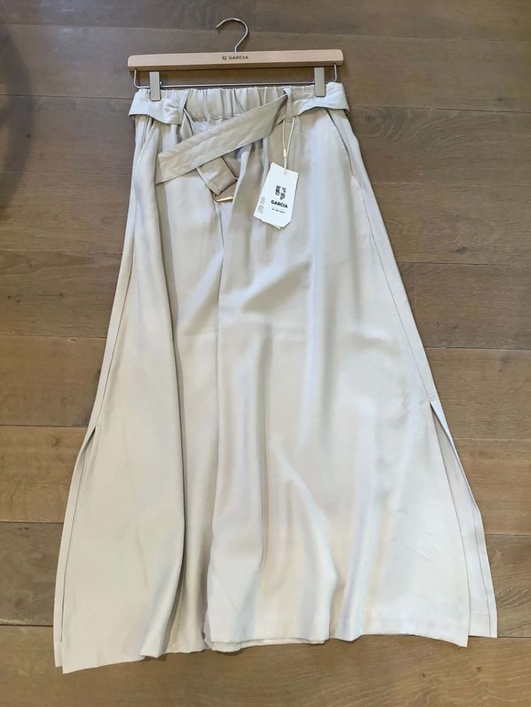 Rok effen langer met riem 2943-ivory
