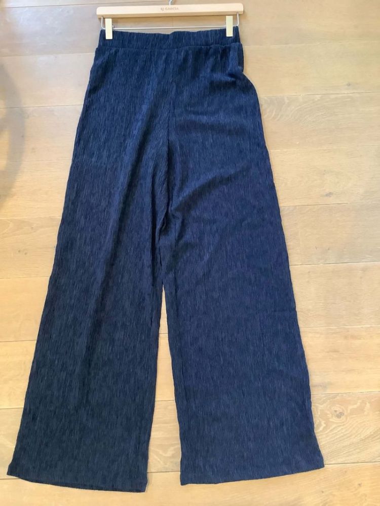Broek crêpe effen brede pijpen 5181-sapphire m